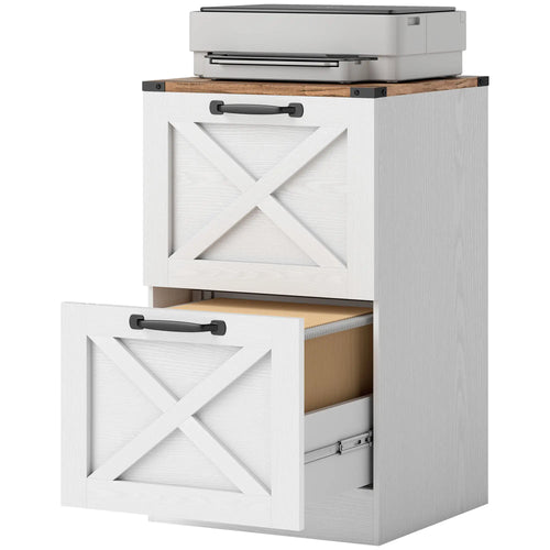 2 Drawer File Cabinet, Silent Slides, Letter/A4, White