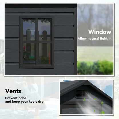 4' x 3' Plastic Garden Shed With Floor, Lockable Door, Window, Vent, Dark Grey Sheds at Gallery Canada