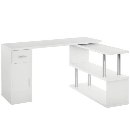 L-Shaped Rotating Computer Desk, White Writing Desks White at Gallery Canada