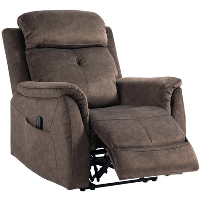 Manual Recliner Chair, Vibration Massage, Side Pockets, Living Room Single Sofas Dark Brown at Gallery Canada