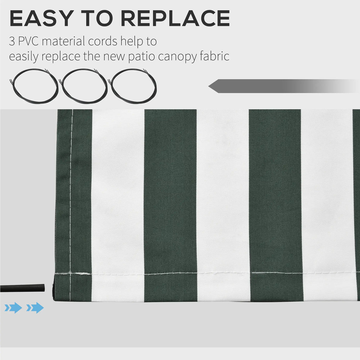 11' X 10' Retractable Awning Fabric Replacement, Uv Protection, Green And White Awning Fabric Replacement at Gallery Canada