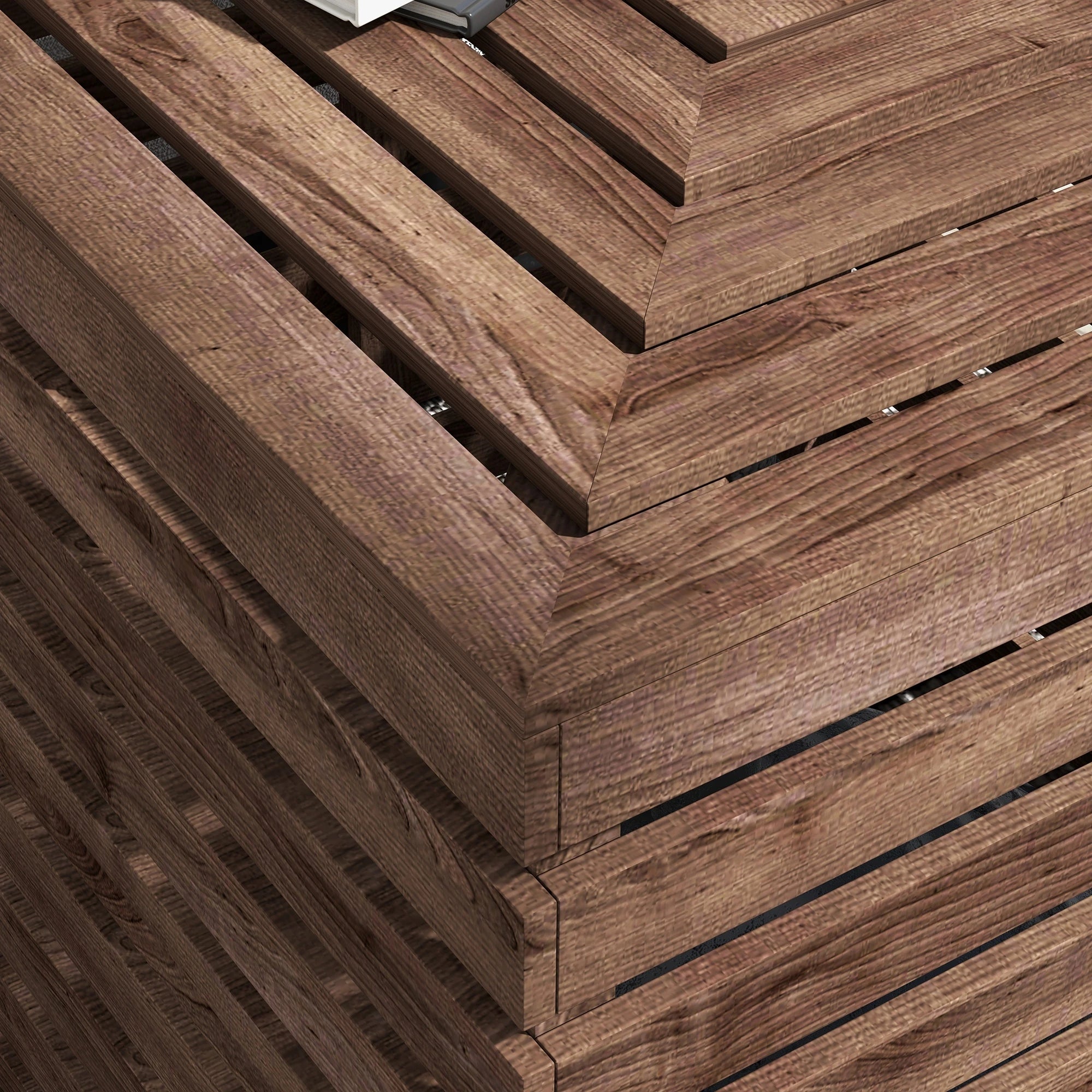 Outdoor Umbrella Base Storage Box, Wooden Patio Side Table, Brown Patio Storage Boxes at Gallery Canada