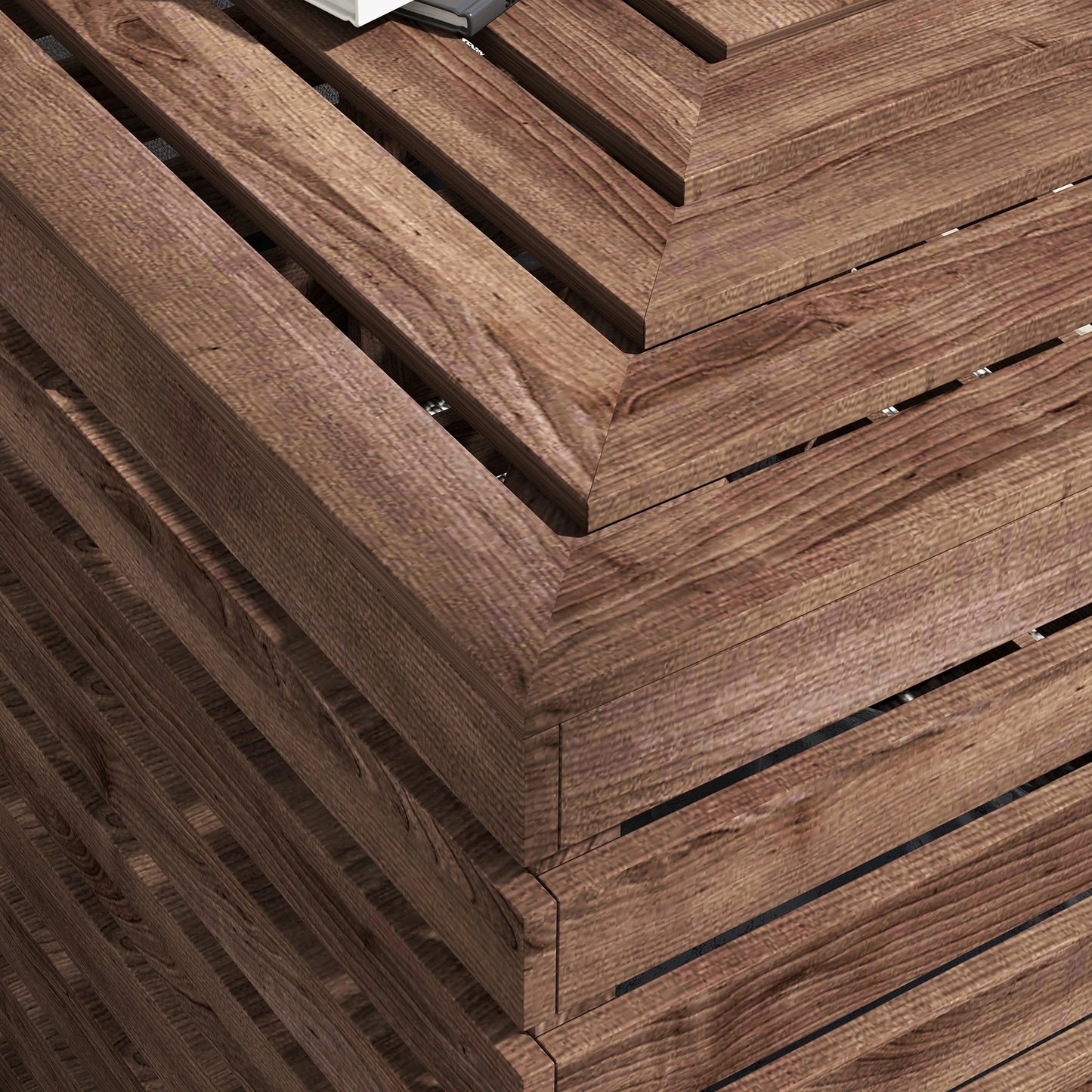 Outdoor Umbrella Base Storage Box, Wooden Patio Side Table, Brown Patio Storage Boxes at Gallery Canada