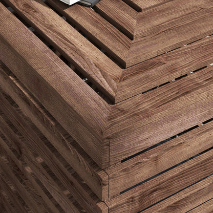 Outdoor Umbrella Base Storage Box, Wooden Patio Side Table, Brown Patio Storage Boxes at Gallery Canada