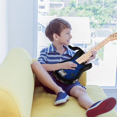 30 Inch Kids Electric Guitar, 3/4 Size, Starter Kit, Blue/Black