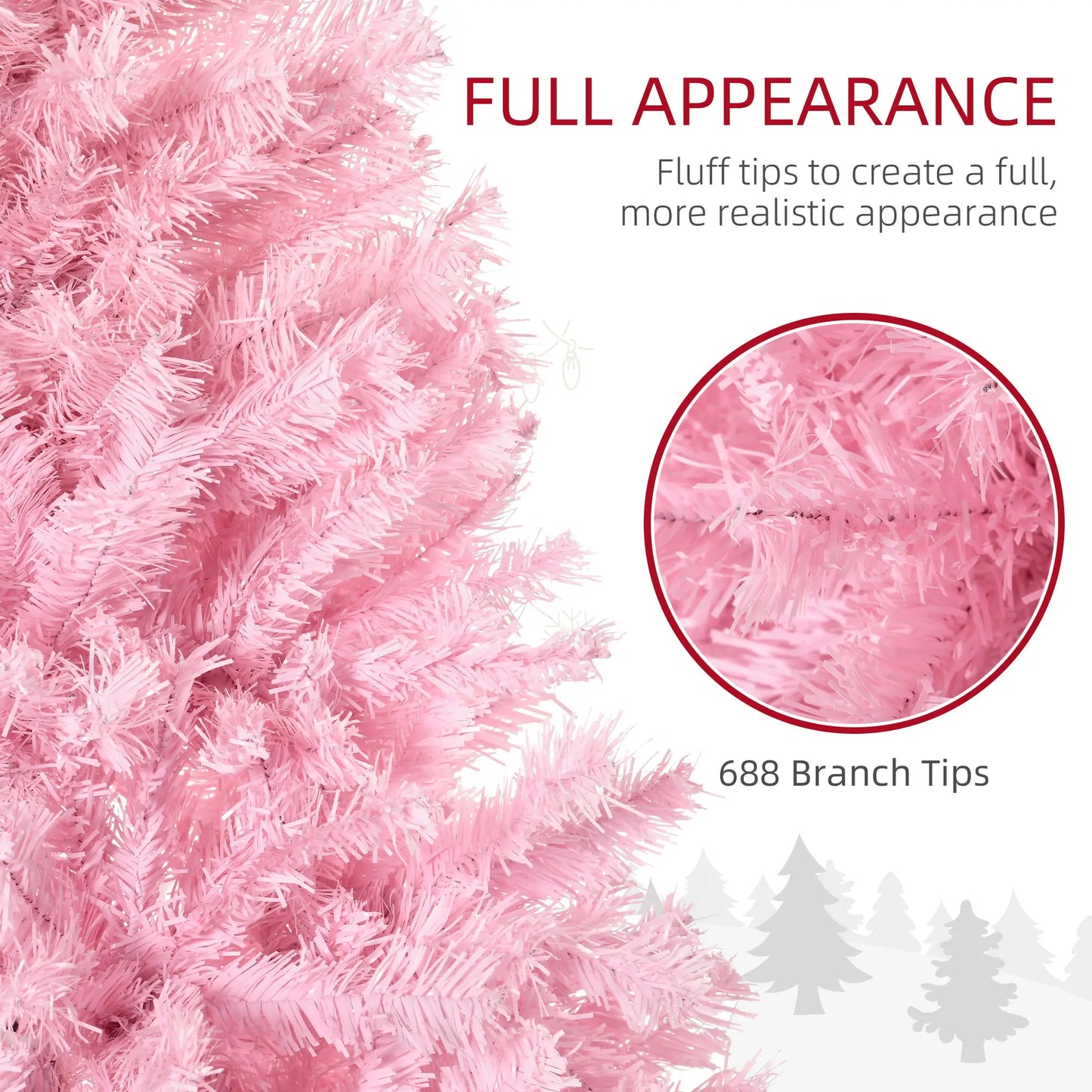 5' Artificial Christmas Tree, Auto Open, Steel Base, Indoor, Pink Artificial Christmas Trees at Gallery Canada