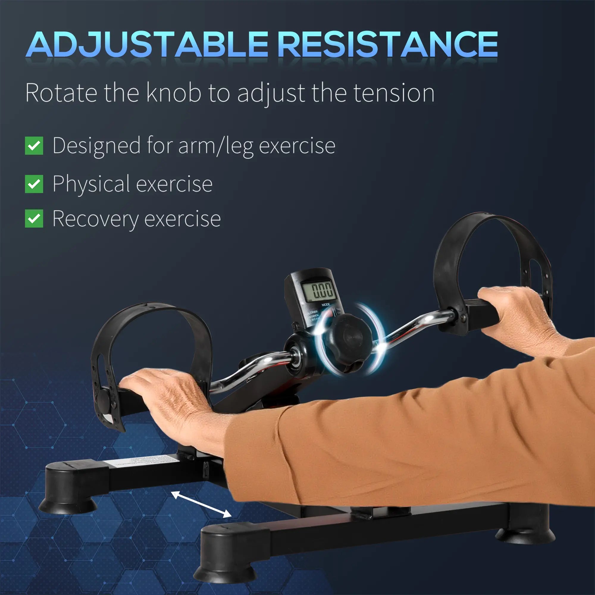Under Desk Pedal Exerciser, LCD Display, Adjustable Resistance, Mini Bike Exercise & Stationary Bikes at Gallery Canada