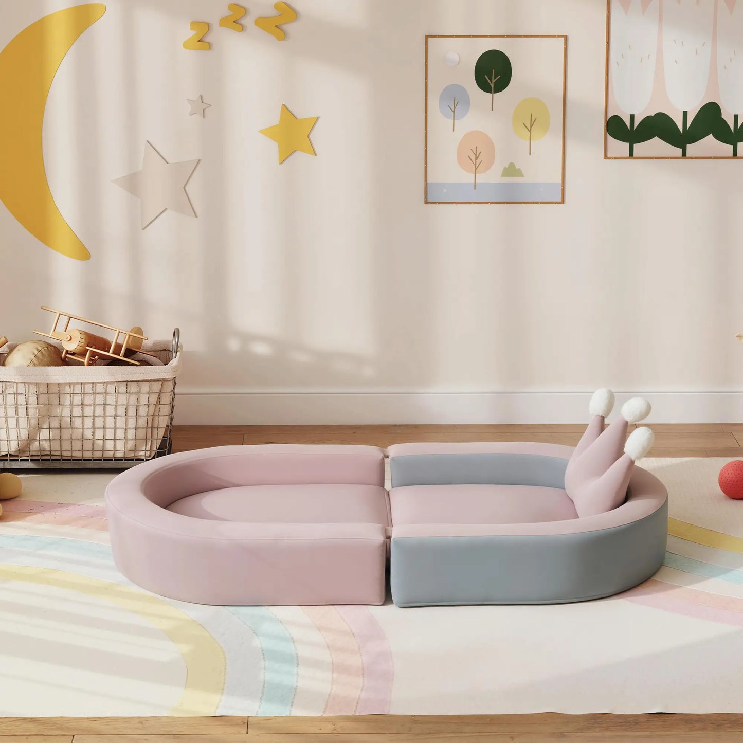 3-In-1 Convertible Climbing Toys For Toddlers With Crown Cushion, Pink Kids Gym & Playmats at Gallery Canada