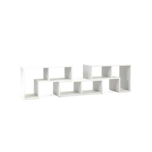 Adjustable TV Stand, 65 Inch, 3 Pieces With Shelves, White