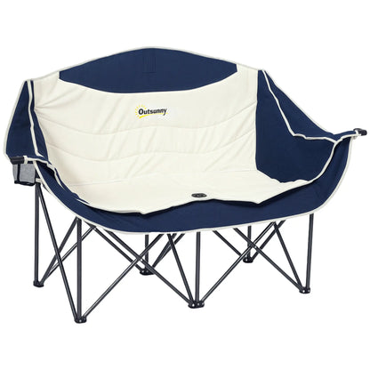 Portable Double Camping Chair, Cup Holders, Carry Bag, 551 lbs, Navy Blue Picnic Tables & Camping Chairs at Gallery Canada