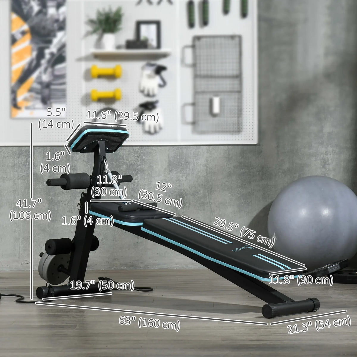 Foldable Adjustable Press Bench, Weight Training Gym Chair, Black & Blue Weight Benches at Gallery Canada