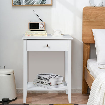 Set Of 2 Wooden Bedside Tables, White End & Side Tables at Gallery Canada