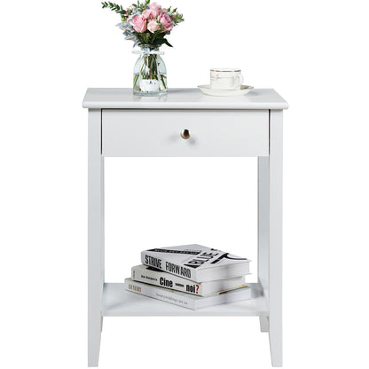 Set Of 2 Wooden Bedside Tables, White End & Side Tables at Gallery Canada