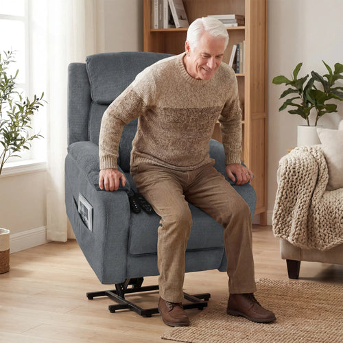 Power Recliner Chair With Massage, Electric Lift Chair, Grey