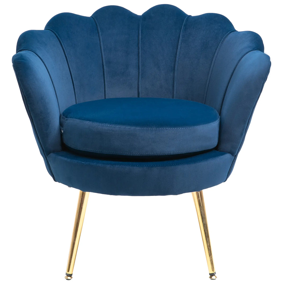 Modern Accent Chair, Velvet Fabric, Gold Metal Legs, Blue Accent Chairs at Gallery Canada