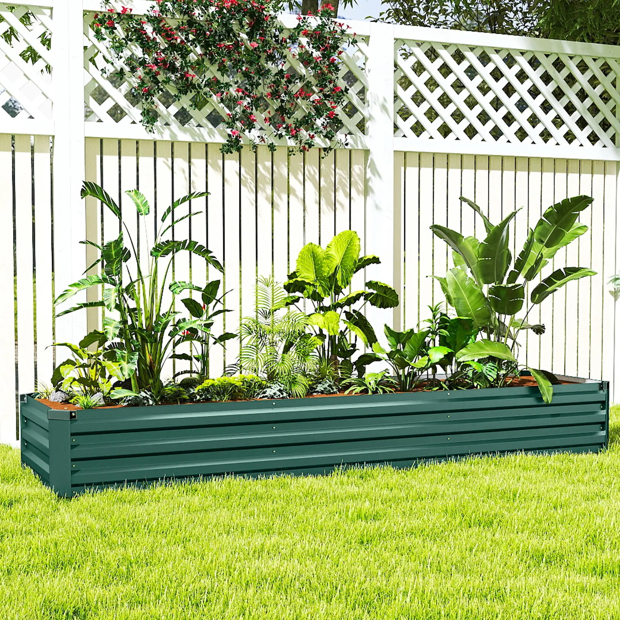 8'x2'x1' Galvanized Raised Bed, Elevated Planter Box, Green Raised Garden Beds at Gallery Canada
