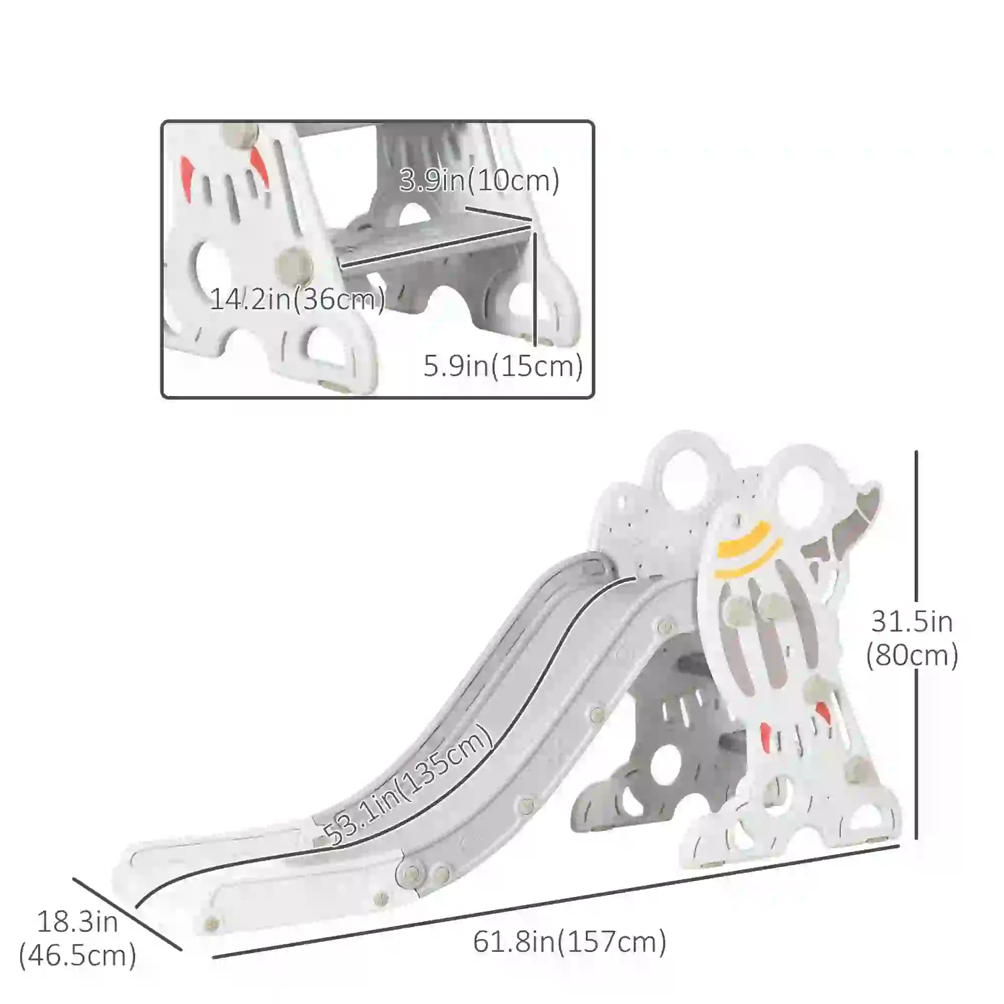 Toddler Slide Indoor, Space Theme Climber Playset, 1.5-3 Years, Grey Gym Sets & Swings at Gallery Canada