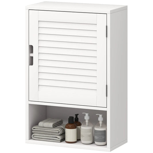 Wall Mounted Bathroom Cabinet, Adjustable Shelves, 40 x 20 x 60 cm, White Wall Mounted Cabinets White at Gallery Canada