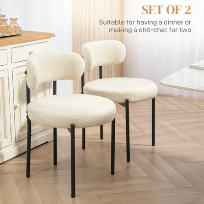 Modern Dining Chairs, Berber Fleece Upholstery, Steel Legs, Beige Dining Chairs at Gallery Canada