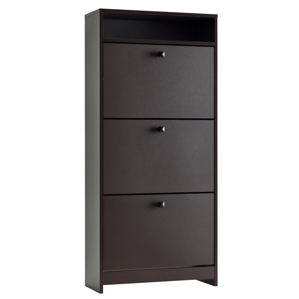 Slim Shoe Storage, 3 Flip Drawers, Adjustable Shelves, 9 Pair, Coffee Shoe Storage Cabinets & Racks at Gallery Canada