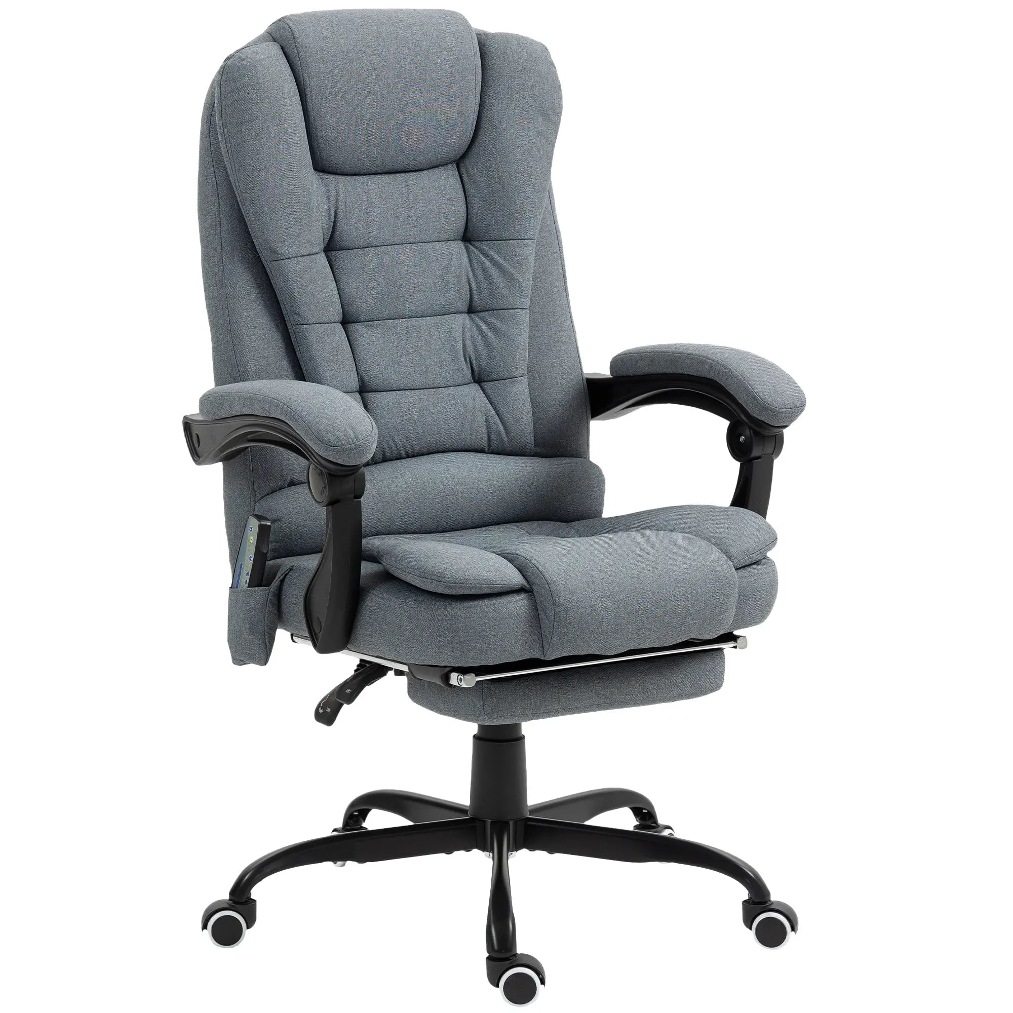 7-Point Vibrating Massage Chair, Reclining Office Chair with Footrest, Grey Massage Chairs Grey at Gallery Canada