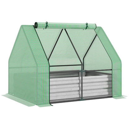 Steel Outdoor Raised Garden Bed with Greenhouse, Cover, 50"x37.4"x36.2", Green Mini Greenhouses at Gallery Canada