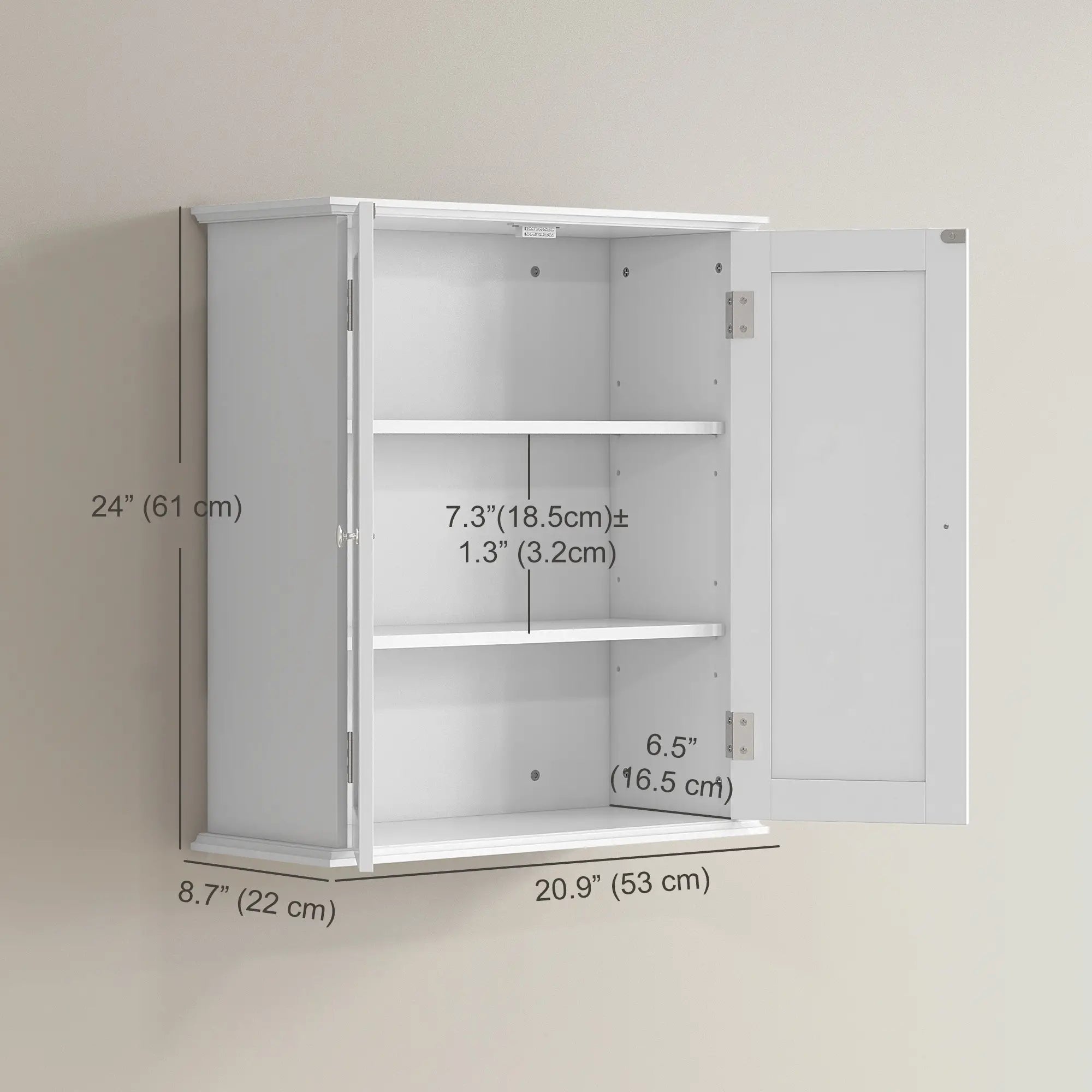 Bathroom Medicine Cabinet, 2 Doors, Adjustable Shelf, Over Toilet Wall Mounted Cabinets at Gallery Canada