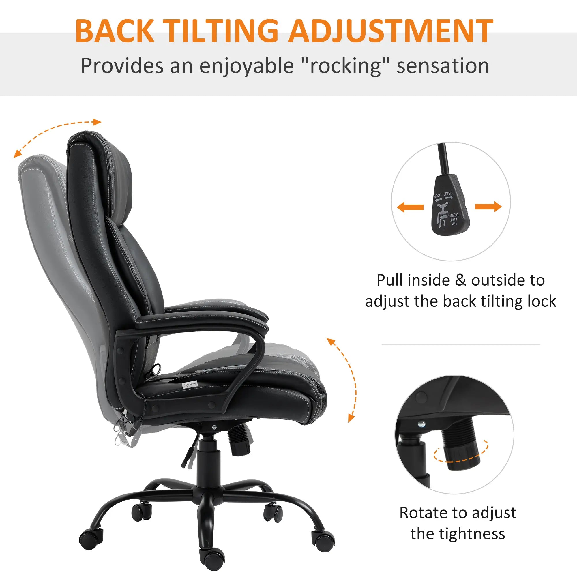 Massage Office Chair, High Back Executive, 6-Point Vibration, Adjustable Height, Black Massage Chairs at Gallery Canada