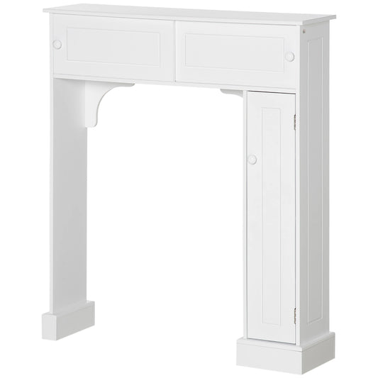 Over Toilet Storage, Bathroom Cabinet, 2 Sliding Doors, 3 Shelves Over The Toilet Storage White at Gallery Canada