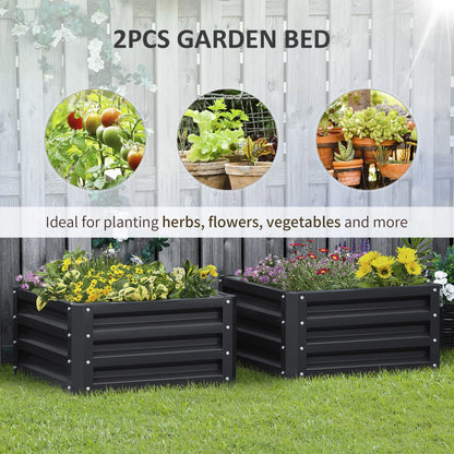2' x 2' x 1' Raised Garden Bed, 2-Pieces, Color Steel Frame, Grey Galvanized Planter Boxes at Gallery Canada