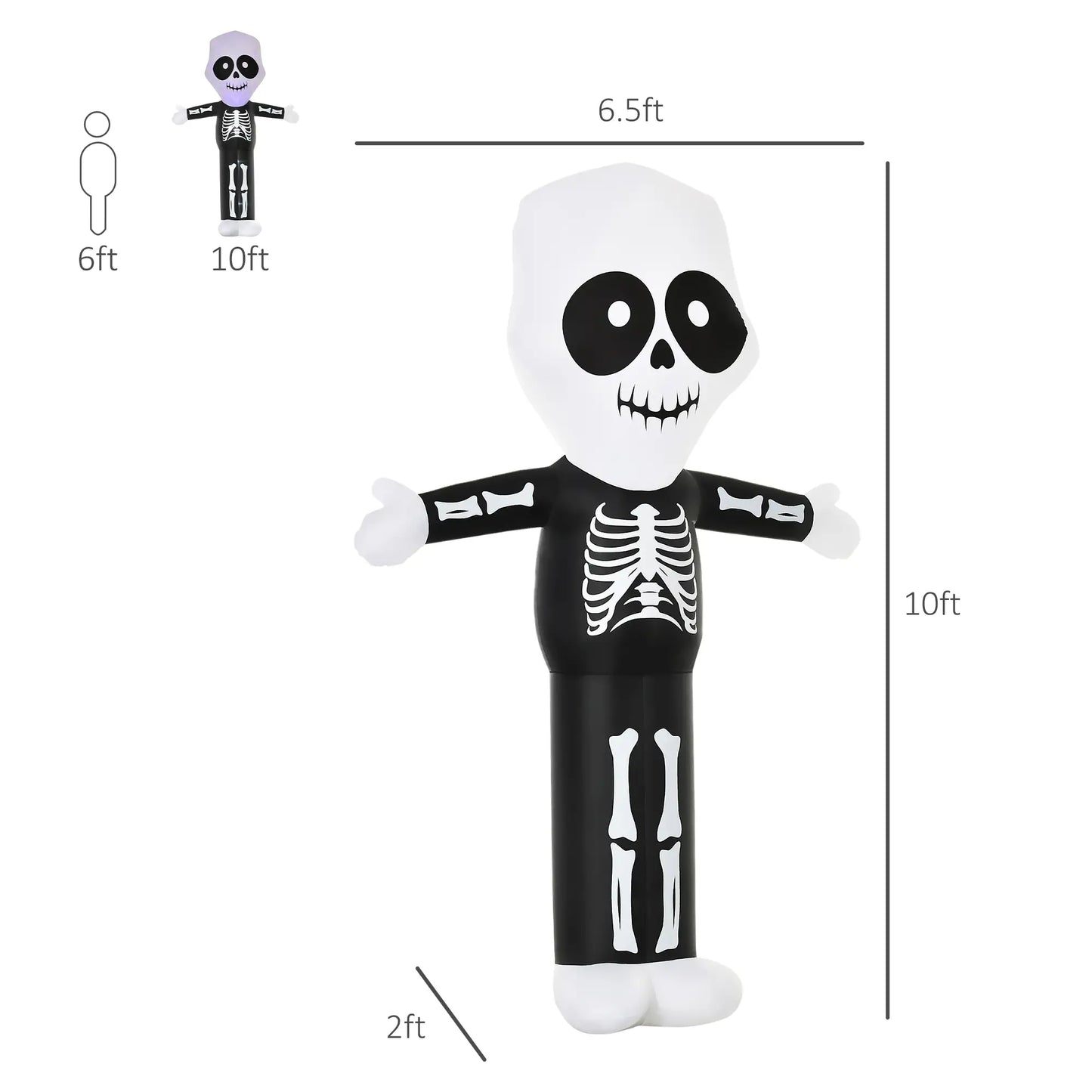 10ft Halloween Inflatable Skeleton Ghost, LED Lighted, Indoor Outdoor Decor Halloween Decorations at Gallery Canada
