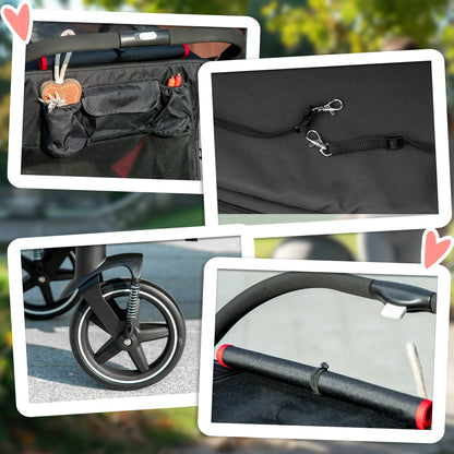 Foldable Pet Stroller, Universal Wheels, Shock Absorber, for Large & Medium Dogs, Black Dog Bike Trailers & Strollers at Gallery Canada