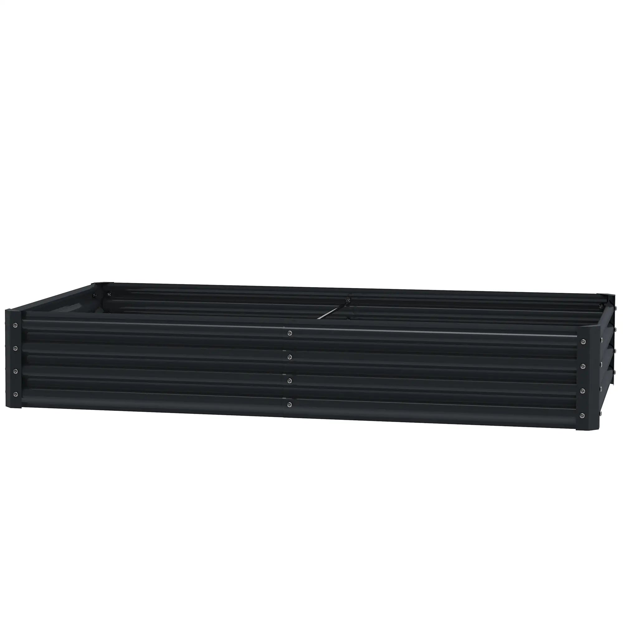 6X3X1Ft Galvanized Raised Garden Bed, Reinforced Planter Box, Dark Grey Galvanized Planter Boxes Dark Grey at Gallery Canada