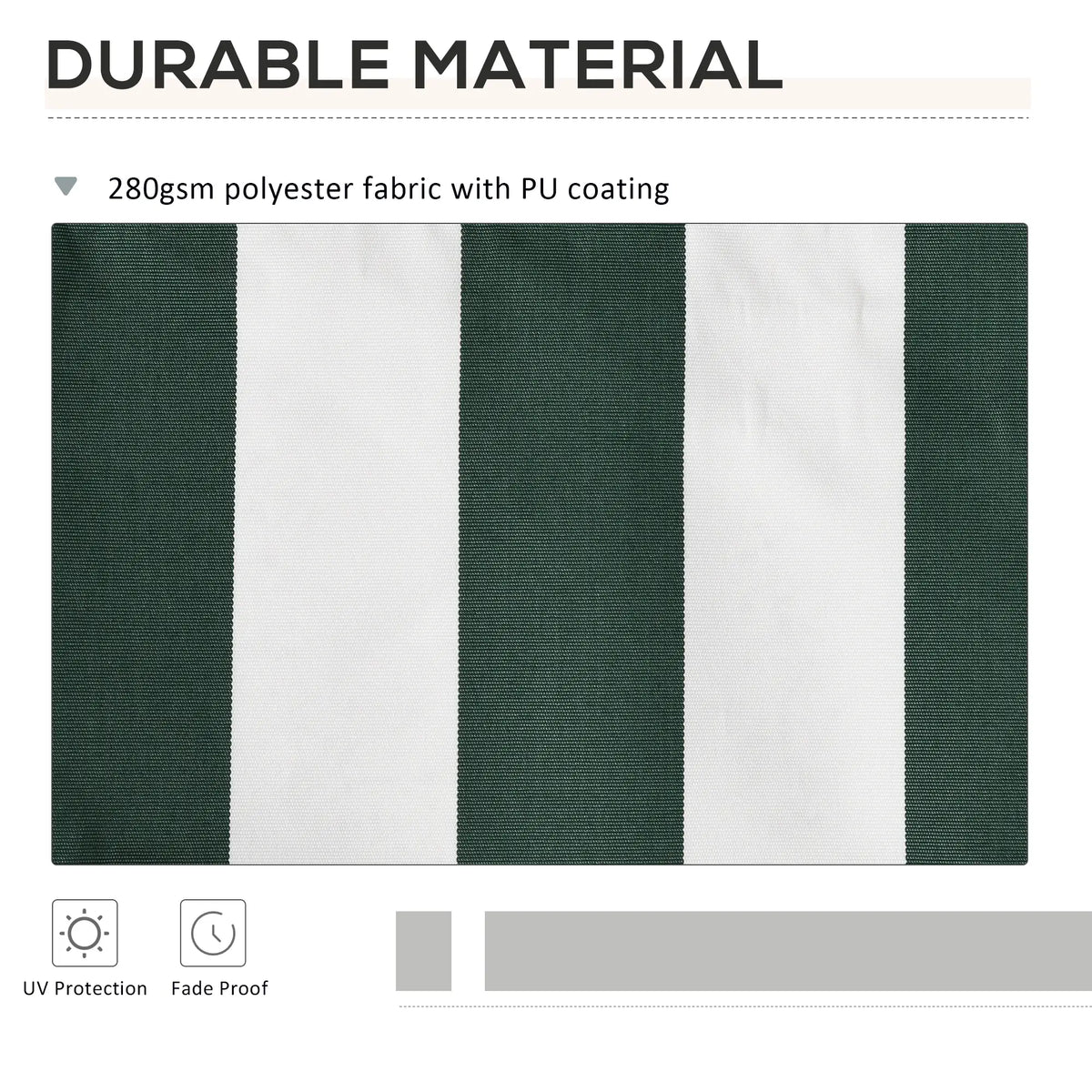 11' X 10' Retractable Awning Fabric Replacement, Uv Protection, Green And White Awning Fabric Replacement at Gallery Canada