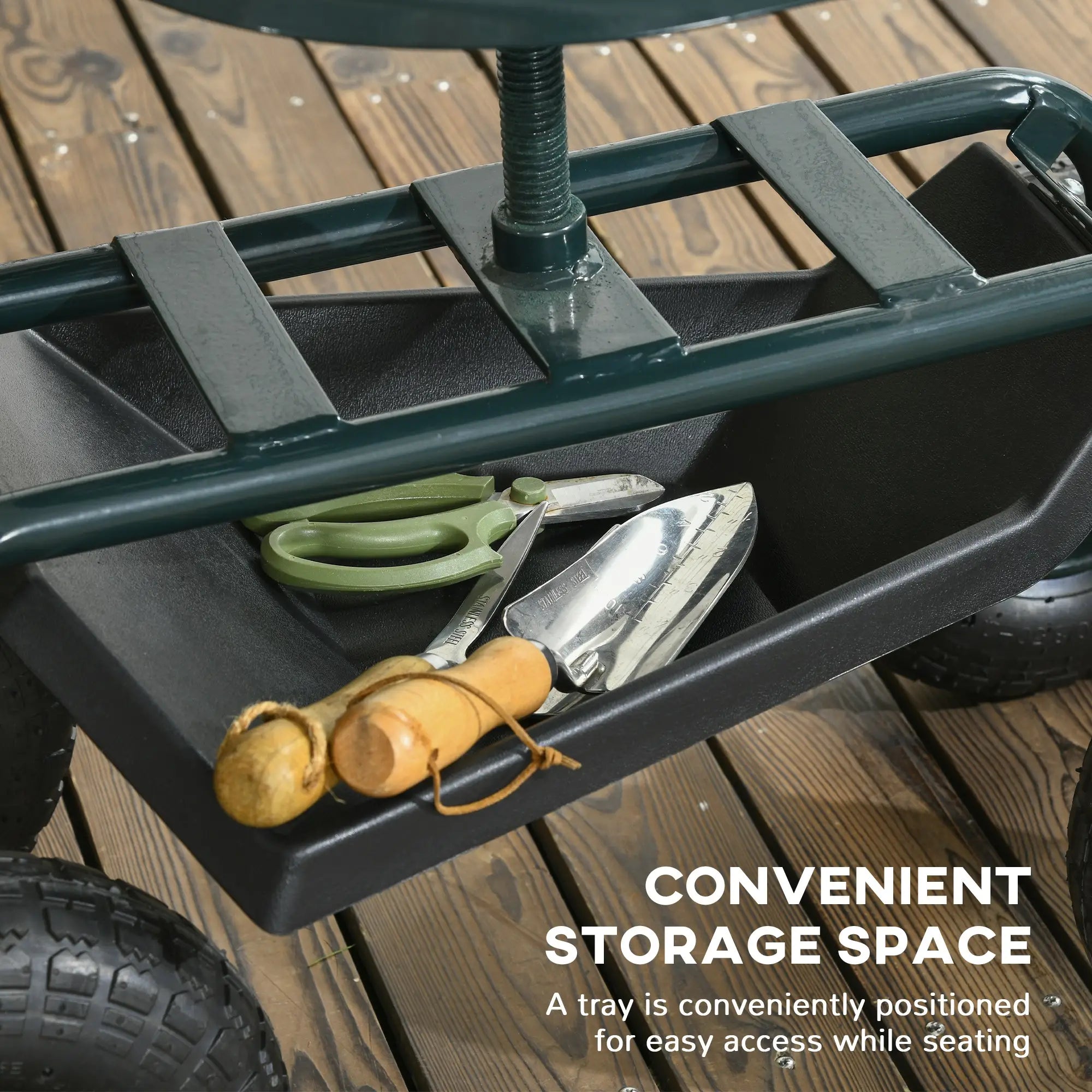Garden Cart Seat On Wheels With Tool Tray, 360 Swivel, Adjustable Garden Accessories at Gallery Canada