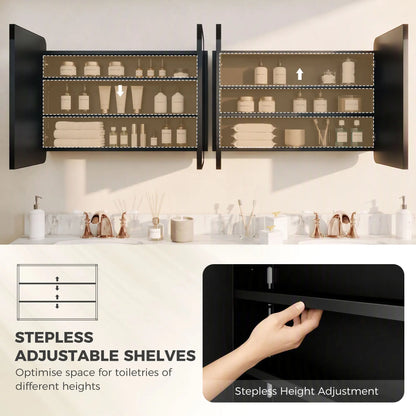 30 x 24 Inch Bathroom Medicine Cabinet, Mirror, Shelves, Black Mirror Medicine Cabinets at Gallery Canada