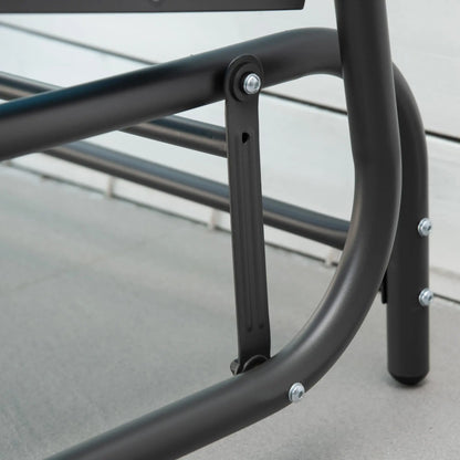 2 Person Outdoor Glider Bench With Steel Frame, Garden Patio Chair, Blue Outdoor Gliders at Gallery Canada