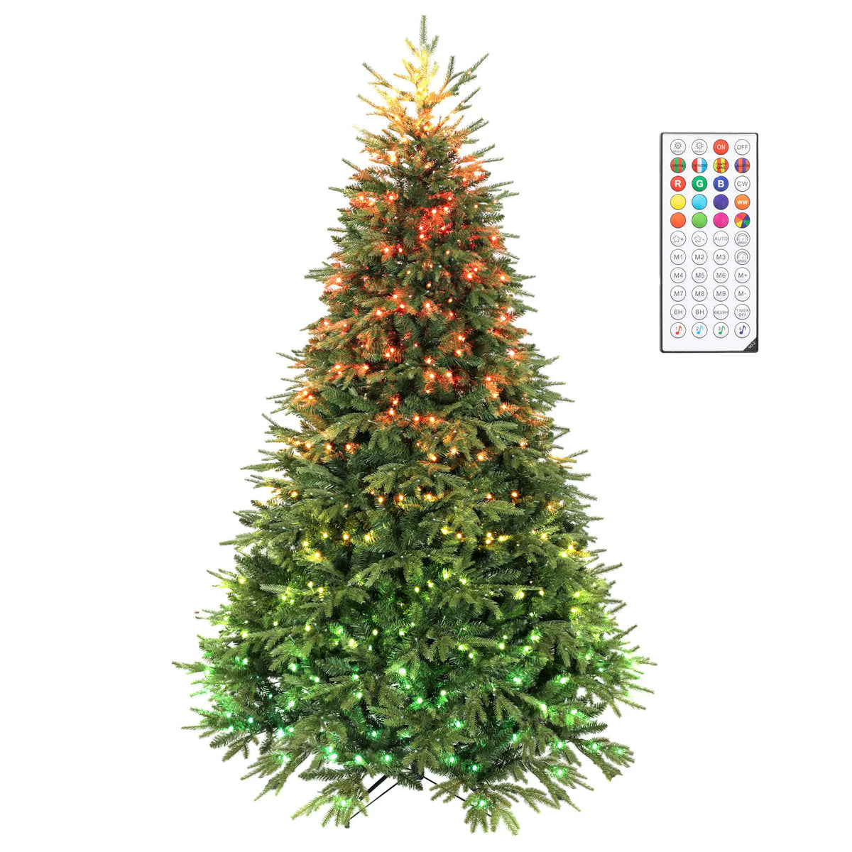7.5ft Frasier Grande Fir Christmas Tree, LED Lights, Remote, Timer Artificial Christmas Trees Green at Gallery Canada