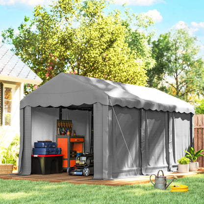 20' x 10' Portable Shed, Outdoor Storage Tent, Light Grey Portable Shed at Gallery Canada