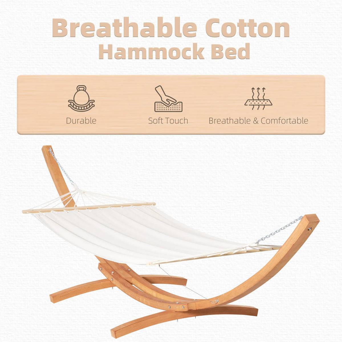13' Patio Hammock With Stand, Outdoor Wooden Bed, Camping, White Hammocks with Stand at Gallery Canada