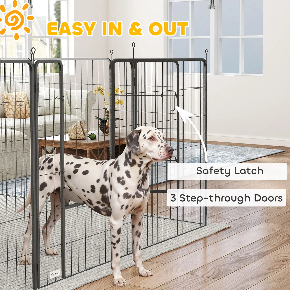 24 Panels 44.5" Height Dog Playpen, Small Medium Large Dogs, Black Houses, Kennels & Pens at Gallery Canada