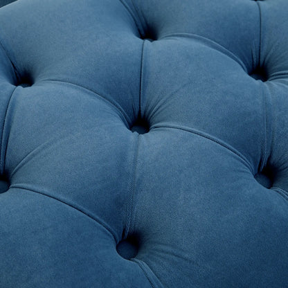 Upholstered Bed Bench With Button Tufted, For Living Room, Blue Storage Ottomans & Benches at Gallery Canada