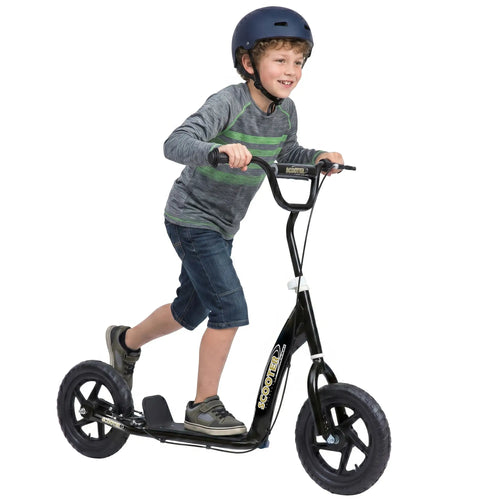 Kids Scooter, Street Bike, 12'' Tire, 5-12 Years, Black