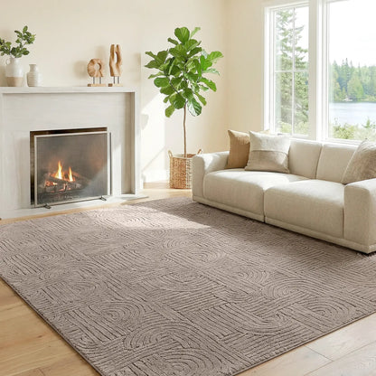 5x7 Faux Fur Rug, Non-Slip Carpet for Living Room, Bedroom, Tan Area Rugs at Gallery Canada