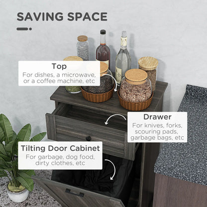 Kitchen Tilt Out Trash Bin Cabinet, Free Standing, Charcoal Grey Storage Cabinets at Gallery Canada