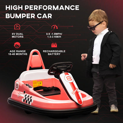 Kids Bumper Car, 6V Electric Ride-On Toy, 360° Rotation, Twin Motors, Pink Electric Toy Cars at Gallery Canada
