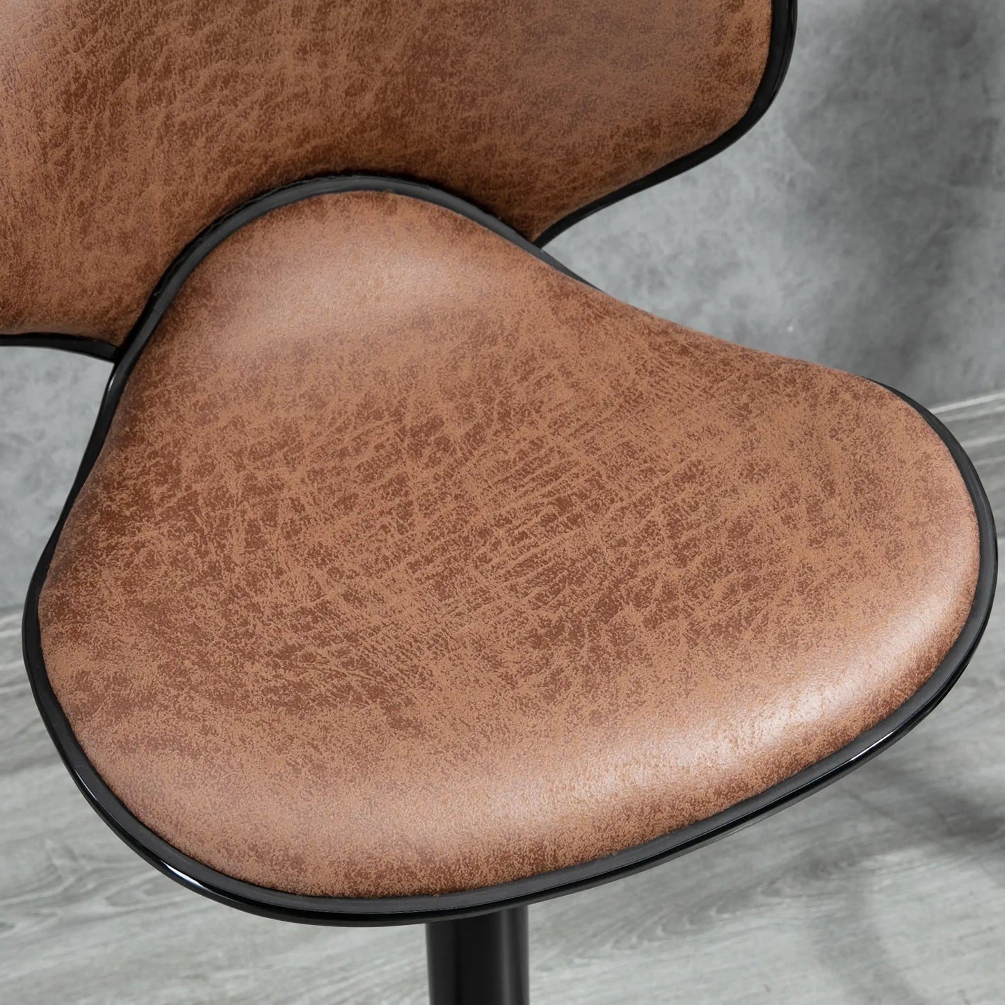 Vintage Set of 2 Adjustable Bar Stools, Swivel Seat, Brown Bar Stools at Gallery Canada