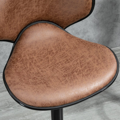 Vintage Set of 2 Adjustable Bar Stools, Swivel Seat, Brown Bar Stools at Gallery Canada