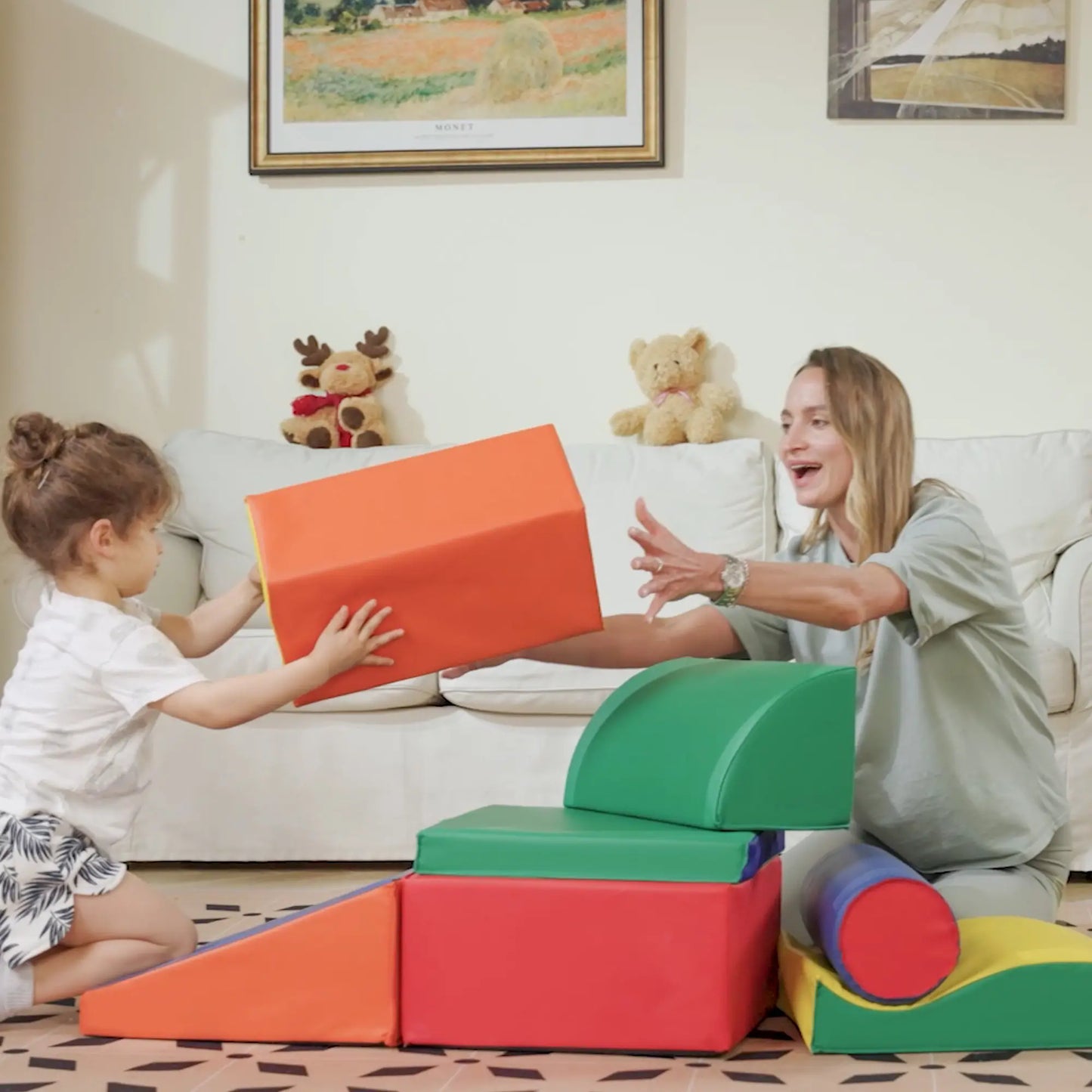 7 Pieces Soft Play Foam Climbing Blocks, Kids Indoor Play Toys, Multicolour Baby Gym & Playmats at Gallery Canada