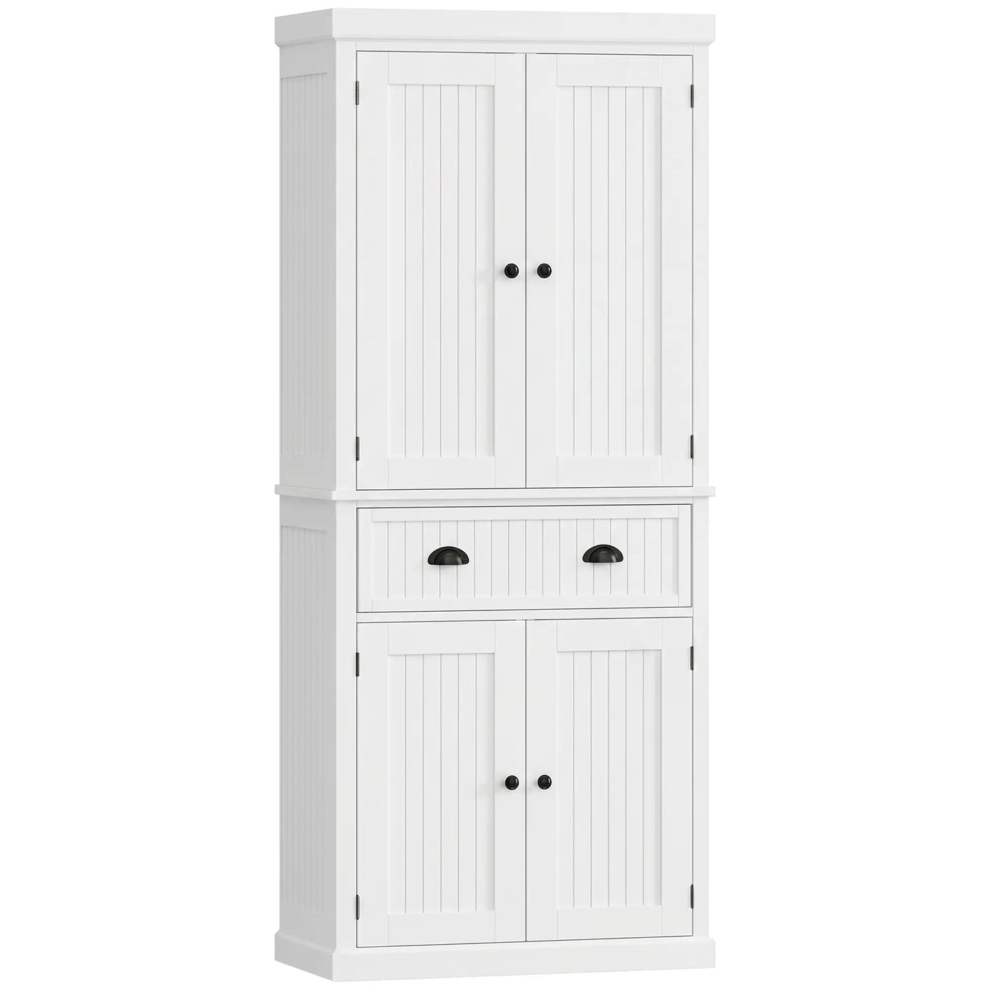 72 Inch Kitchen Pantry, Storage Cabinet with Drawer, White, White Kitchen Pantry Cabinets White at Gallery Canada